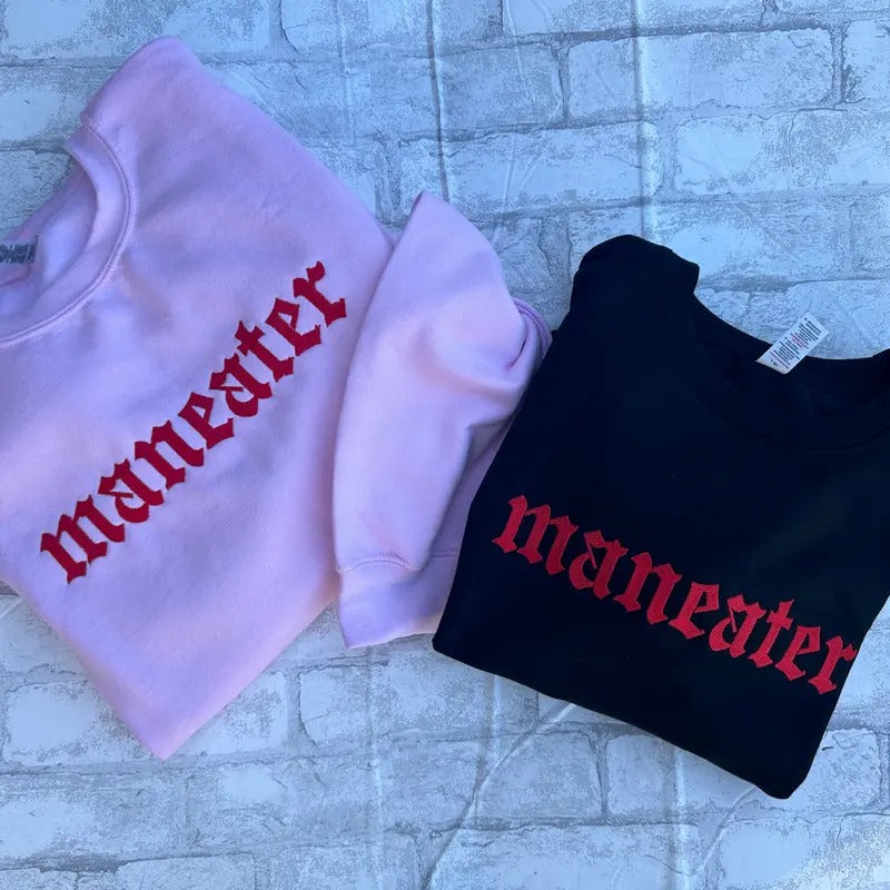 RED Maneater Embroidered Crewneck