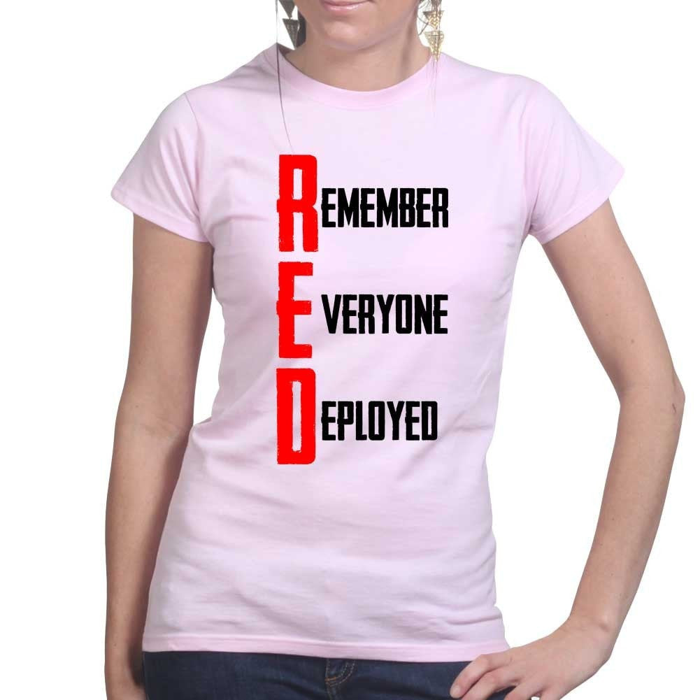 RED Remember Everyone Deployed Ladies T-shirt Style001