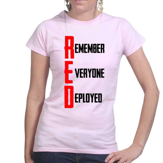 RED Remember Everyone Deployed Ladies T-shirt Style001