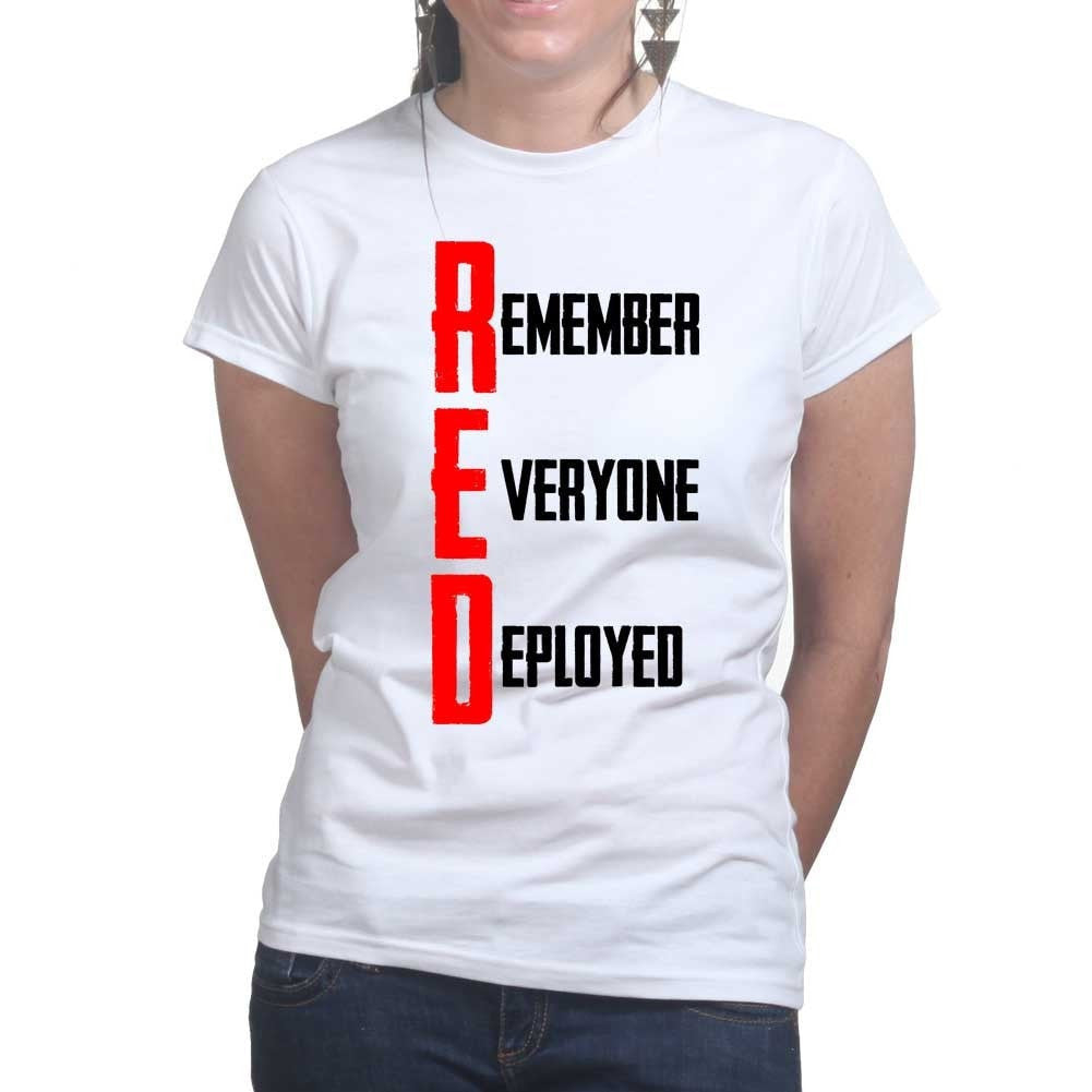 RED Remember Everyone Deployed Ladies T-shirt Style001