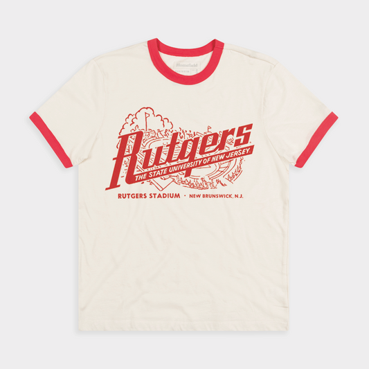 Rutgers Football Vintage 1951 Ticket Ringer Tee