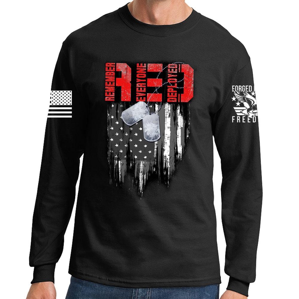 R.E.D Flag & Dog-tags Long Sleeve T-shirt Style001