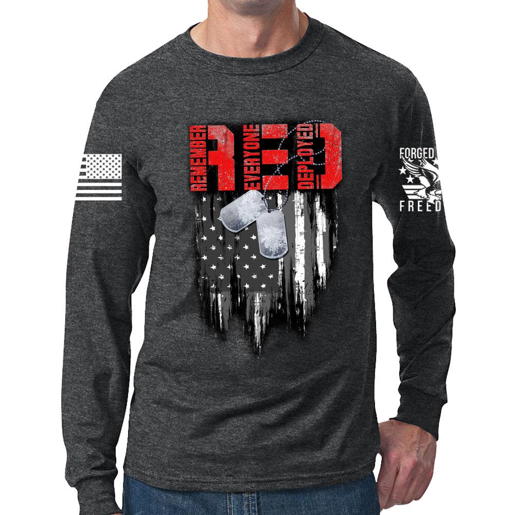 R.E.D Flag & Dog-tags Long Sleeve T-shirt Style001
