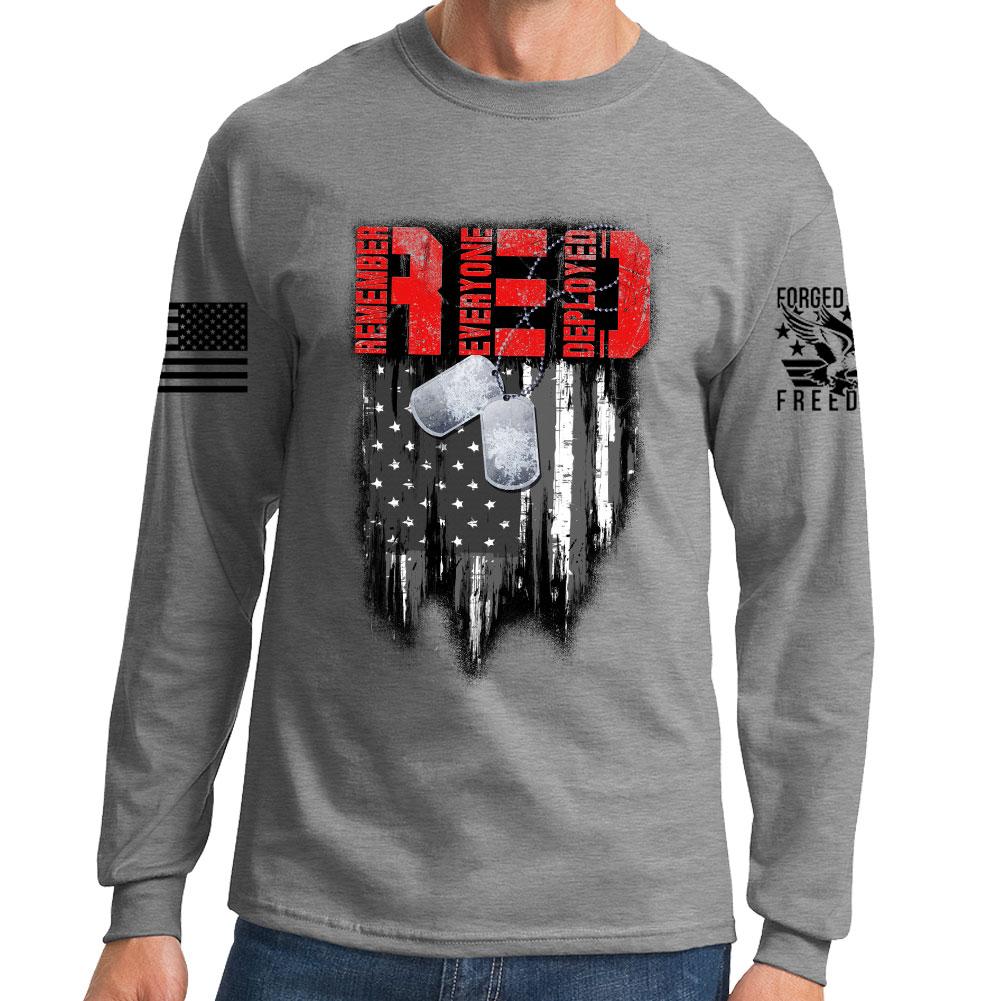 R.E.D Flag & Dog-tags Long Sleeve T-shirt Style001