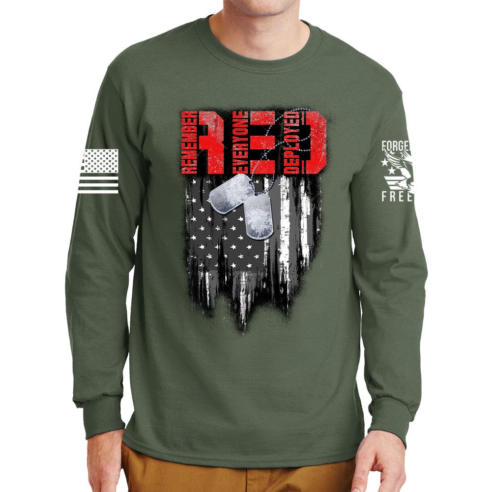 R.E.D Flag & Dog-tags Long Sleeve T-shirt Style001