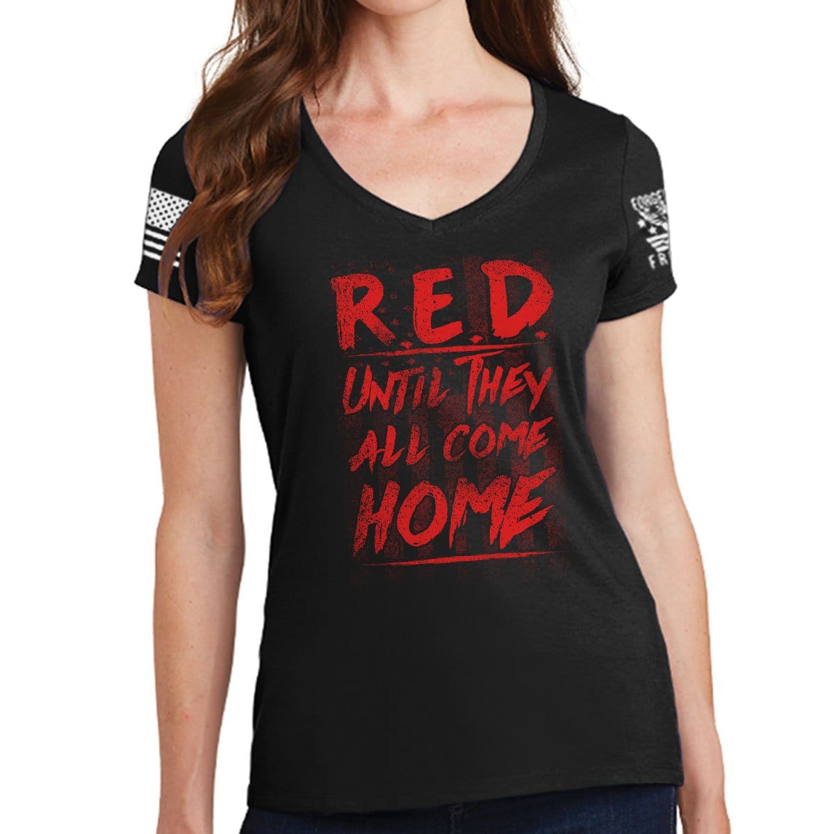 Ladies Until They Come Home V-Neck T-shirt Style001