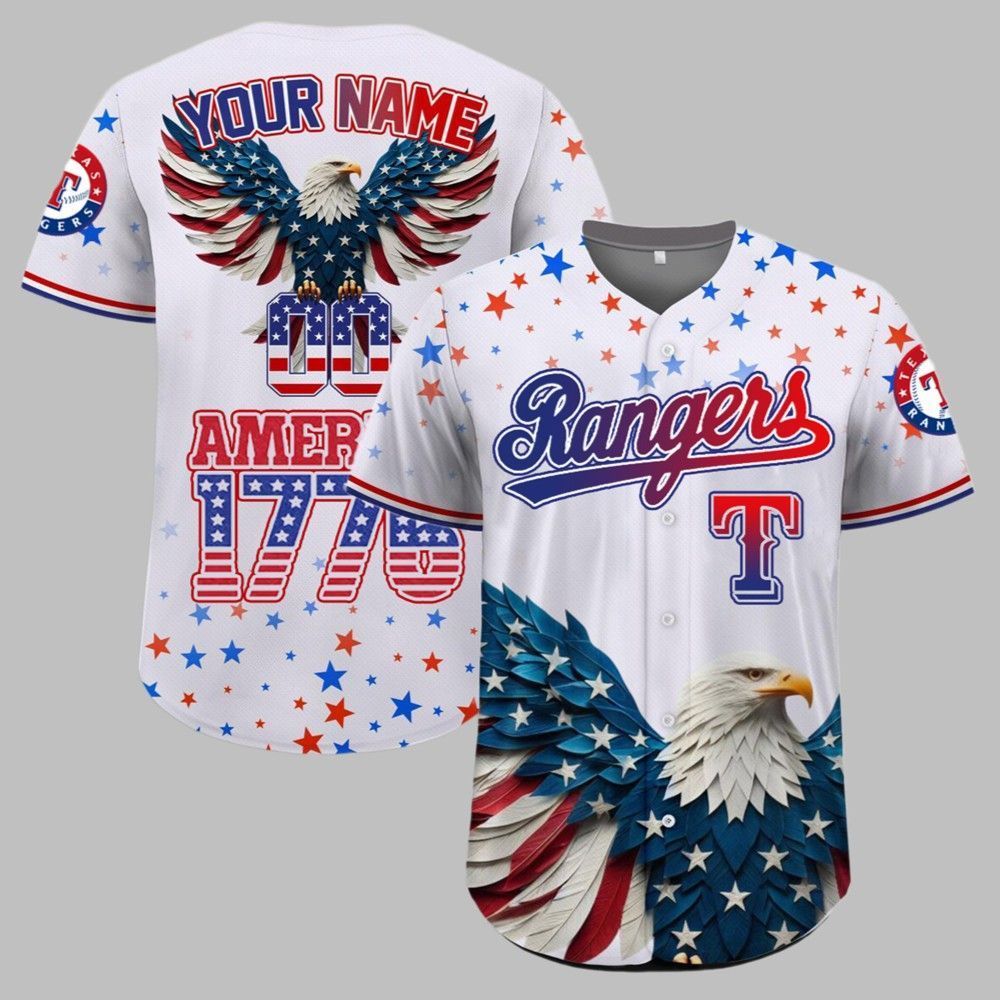 Rangers Independence Day Baseball Jersey 2025 - Grishko.com
