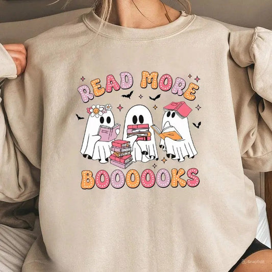 Read More Books Spooky Teacher Shirt, Teacher Halloween Shirt, Ghost Teacher T-Shirt, Reading Lover Tee, Comfort Cotton,