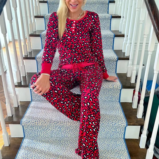Red Leopard Pajama Set