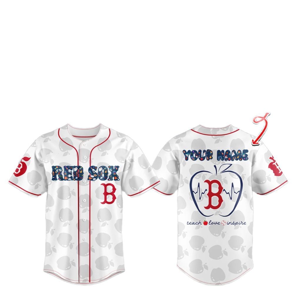 Red Sox TEACHER NIGHT Baseball Jersey Custom 2025 - Grishko.com