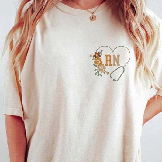 Registered Nurse Shirt for Women, RN T-Shirt for Registered Nurse, Nursing T-Shirt for Nurse, Gift for Registered Nurse, RN Graduation Gift, Nurse Comfort Colors Shirt, RN Tee, New Nurse Shirt, Nurse Women Top Breathable Casual Comfortable Lady Tshirt