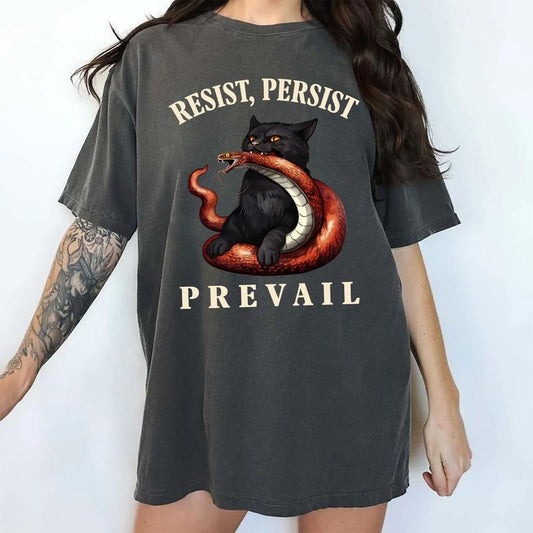 Resist Persist Prevail Comfort Colors Shirt, Subtle FDT T-shirt, Sarcatsic Graphic Tee, Feminist Clothing, Cat Ladies Outfits, Womenswear