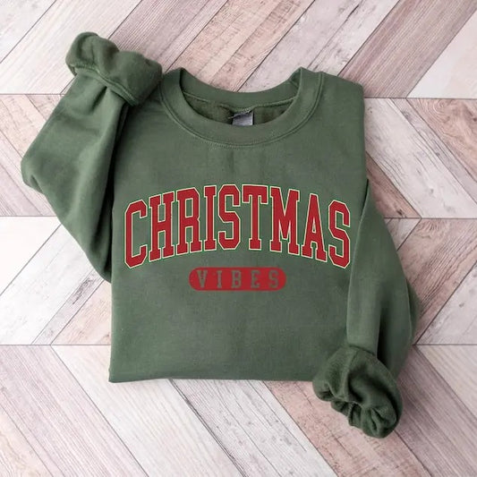 Retro Christmas Vibes Sweatshirt, Womens Christmas Sweatshirt, Holiday Sweater, Cute Christmas Sweatshirt, Christmas Gift, Winter  T-shirt, sweater and Hoodie