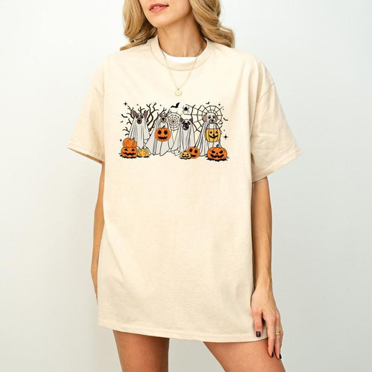 Retro Halloween T-Shirt, Halloween Sublimation Design, Halloween Dog T-Shirt, Ghost Dog T-Shirt, Fall Sublimation, Pumpkin T-Shirt, Spooky Season T-Shirt