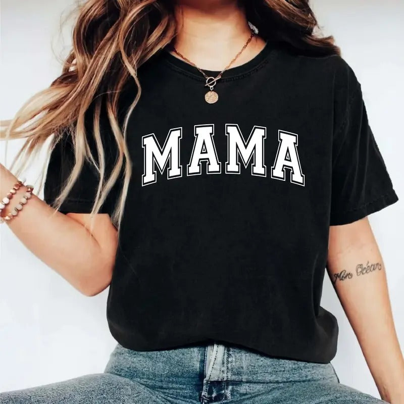 Retro Mama T-shirt, New Mom Gift Tee, Mother's Day Shirt Present Idea, Mommy Birthday Tee, Gift For Wife, Pregnancy Reveal Short Sleeve.