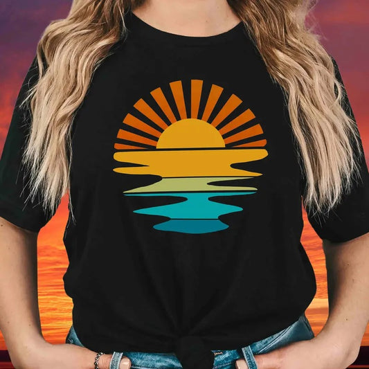 Retro Sunset T-Shirt, Vacation Shirt, Beach Shirt, Retro Vacation Shirt, Beach Vibes, Hello Summer, Sunshine Shirt, Sunshine T-Shirt