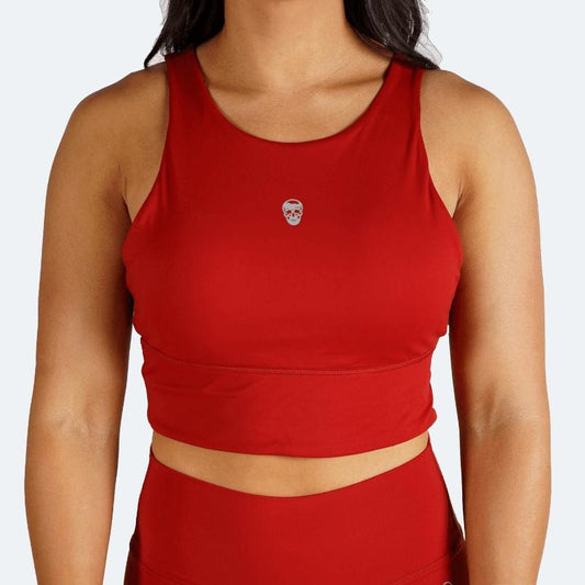 Revive High Neck Supportive Bra - Red, Plain, Summer, Women's
