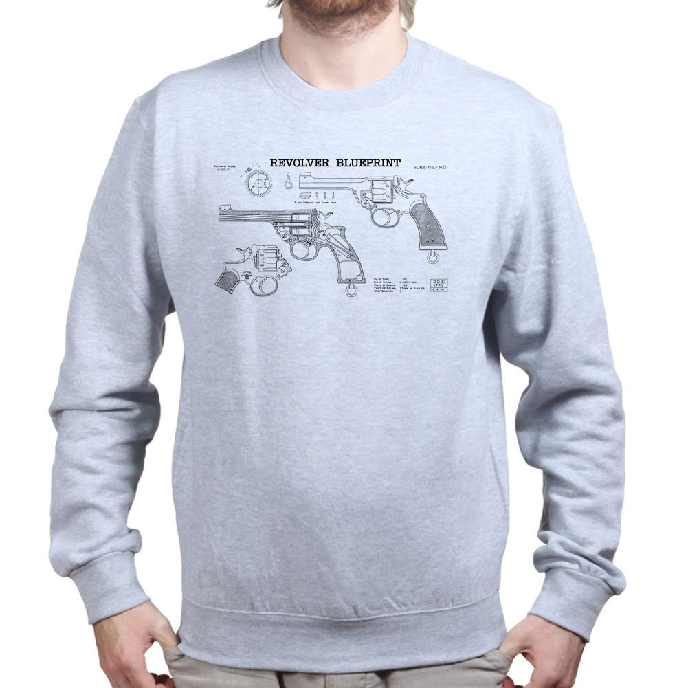 Vintage Revolver Blueprints Sweatshirt Style001