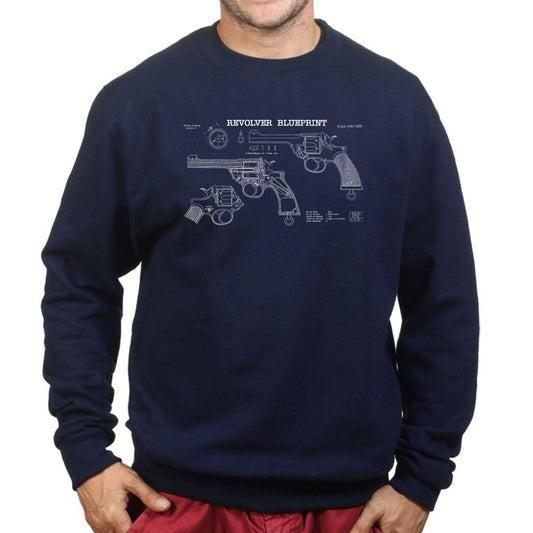 Vintage Revolver Blueprints Sweatshirt Style001