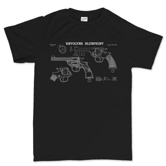 Vintage Revolver Blueprints Men's T-shirt Style001