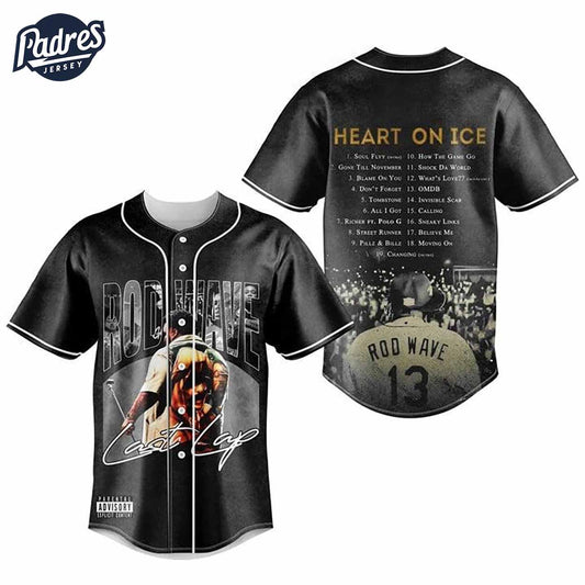 Rod Wave Last Lap Tour Heart On Ice Baseball Jersey - Padres Jersey Oasis: Elevate Your Baseball Style Game