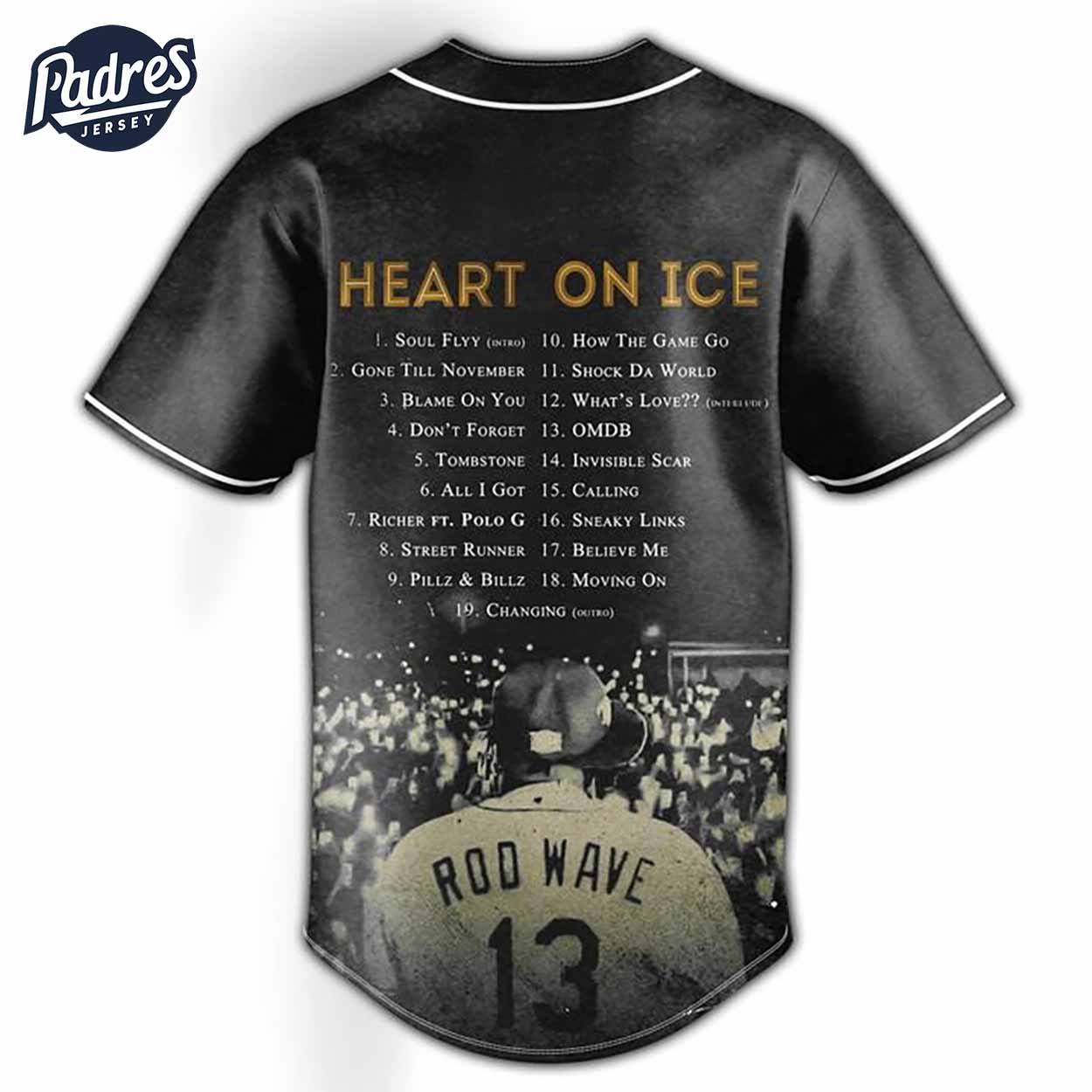 Rod Wave Last Lap Tour Heart On Ice Baseball Jersey - Padres Jersey Oasis: Elevate Your Baseball Style Game