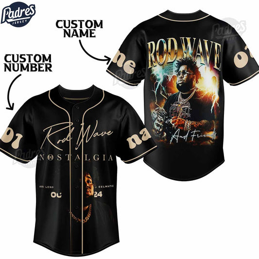 Rod Wave Nostalgia Tour 2024 Custom Baseball Jersey - Padres Jersey Oasis: Elevate Your Baseball Style Game