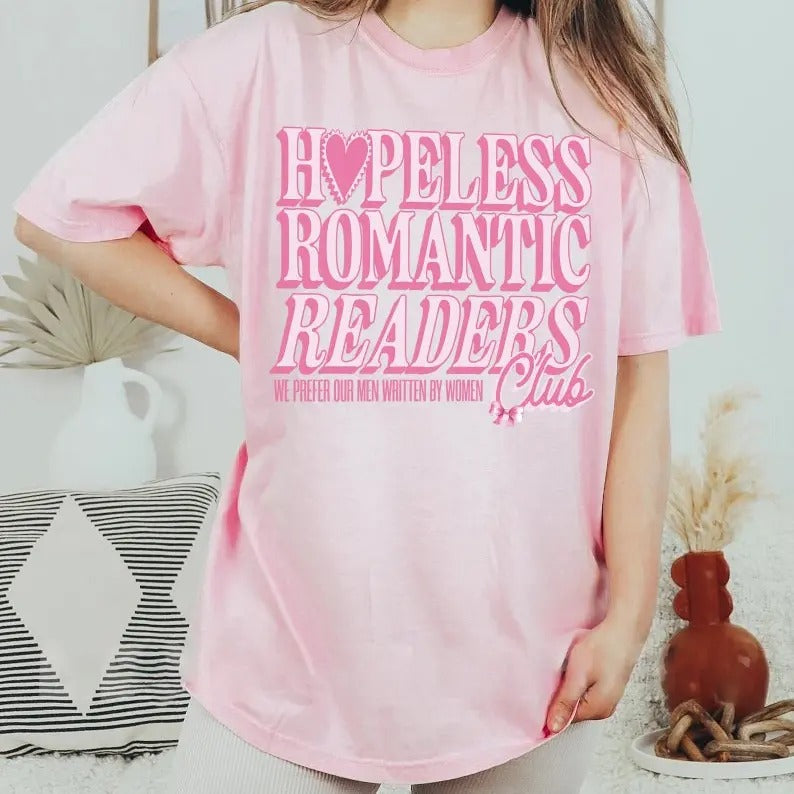 Romance Book T-Shirt | Bookish Romance Book Girlie Book Lover Crewneck Romance Reader Book Club T-Shirt Bookish Gift For Her
