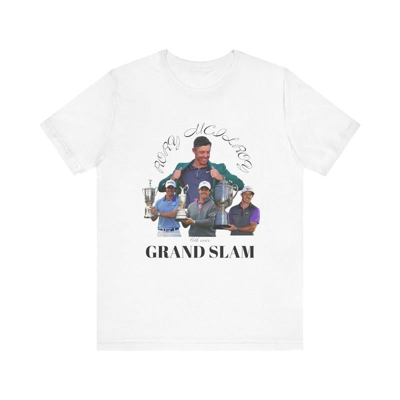Rory McIlroy Grand Slam Graphic Tee, PGA Golf Shirt, Golf Apparel, Majors Winner, Perfect for Golf Fans, Casual Wear, Unique Design