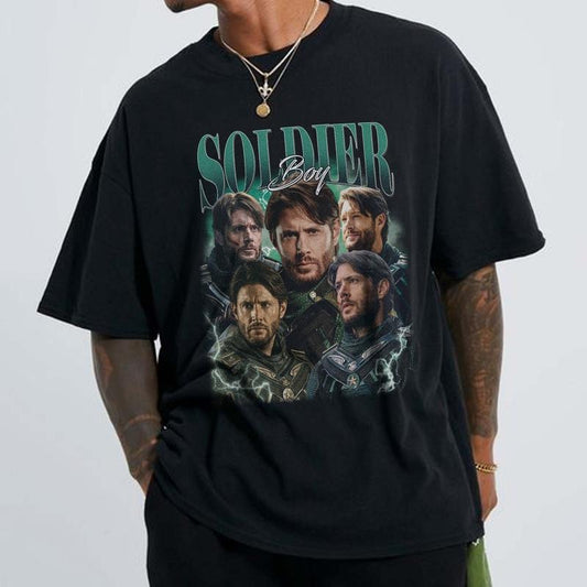 S0ldier Boy Vintage Bootleg T Shirt, Actor Homage Graphic Tee, Tv Series, Unisex Short Sleeve Tee Shirt, Casual Clothing