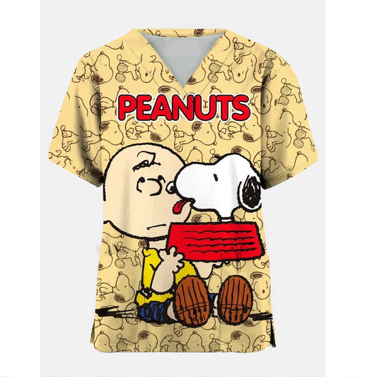 Nurse Uniform Snoopy Blouse Scrubs Tops