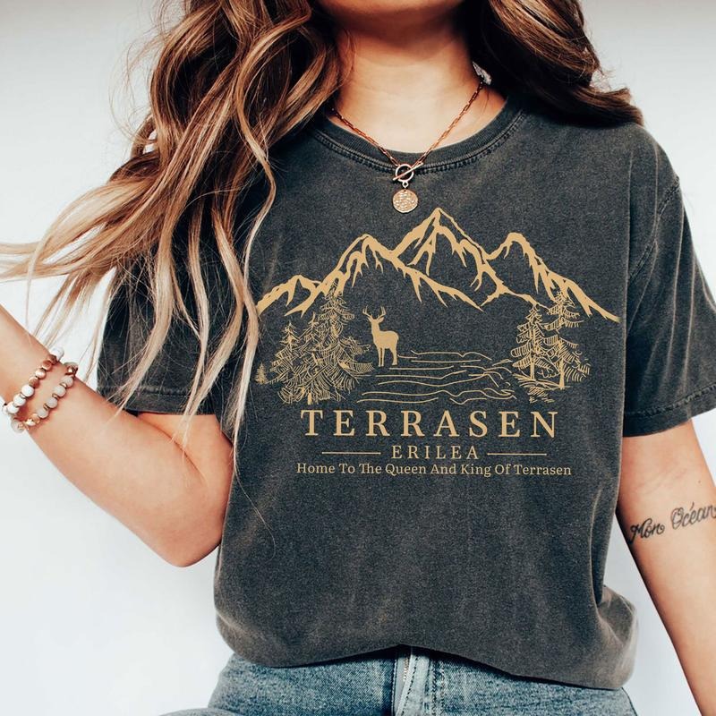 SJM- Terrasen t-shirt, Throne of Glass T-shirt, Throne Of Glass Aelin Galathynius Shirt, Book Lover, gifts for book lover