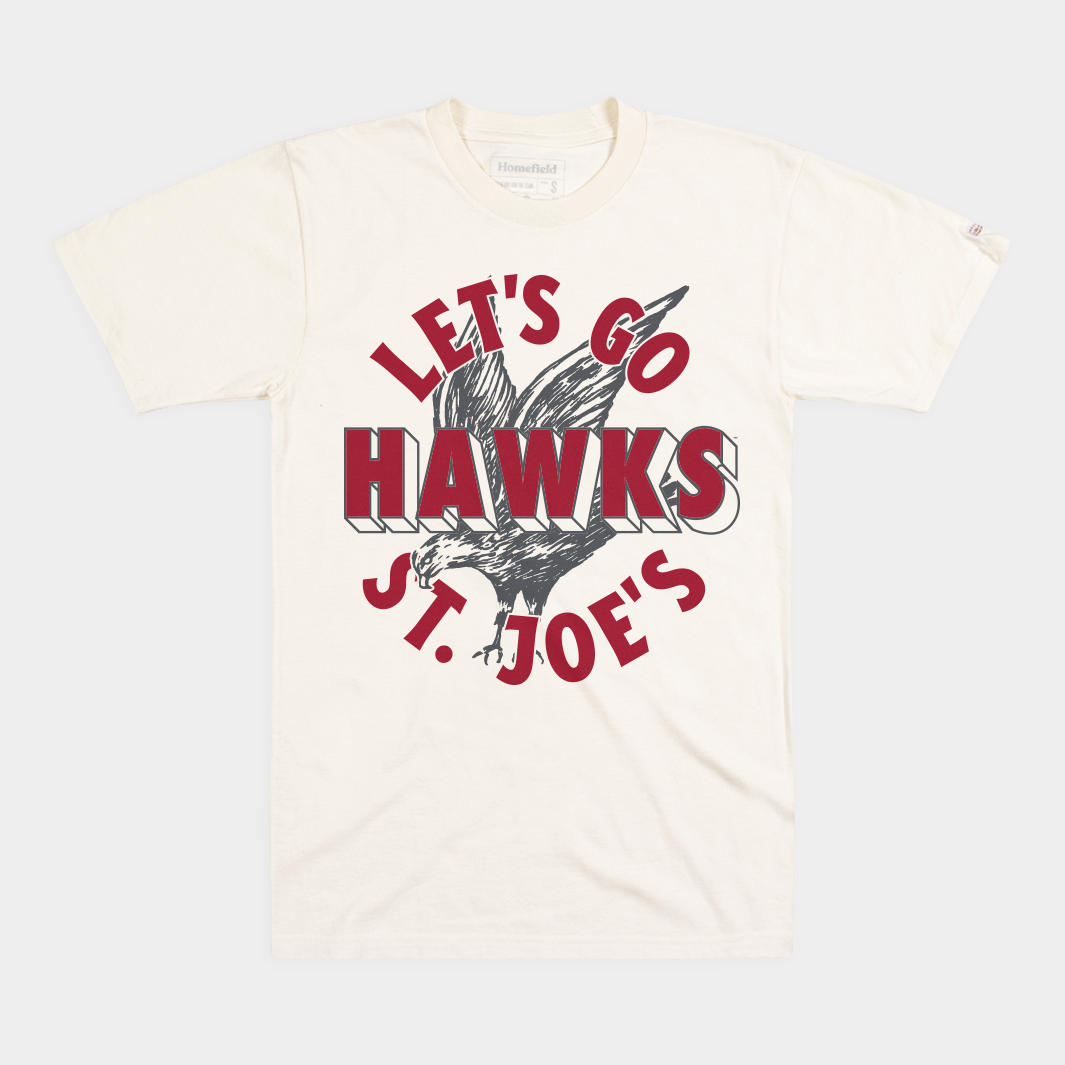 Saint Joseph's "Let's Go Hawks" Vintage Tee Style001