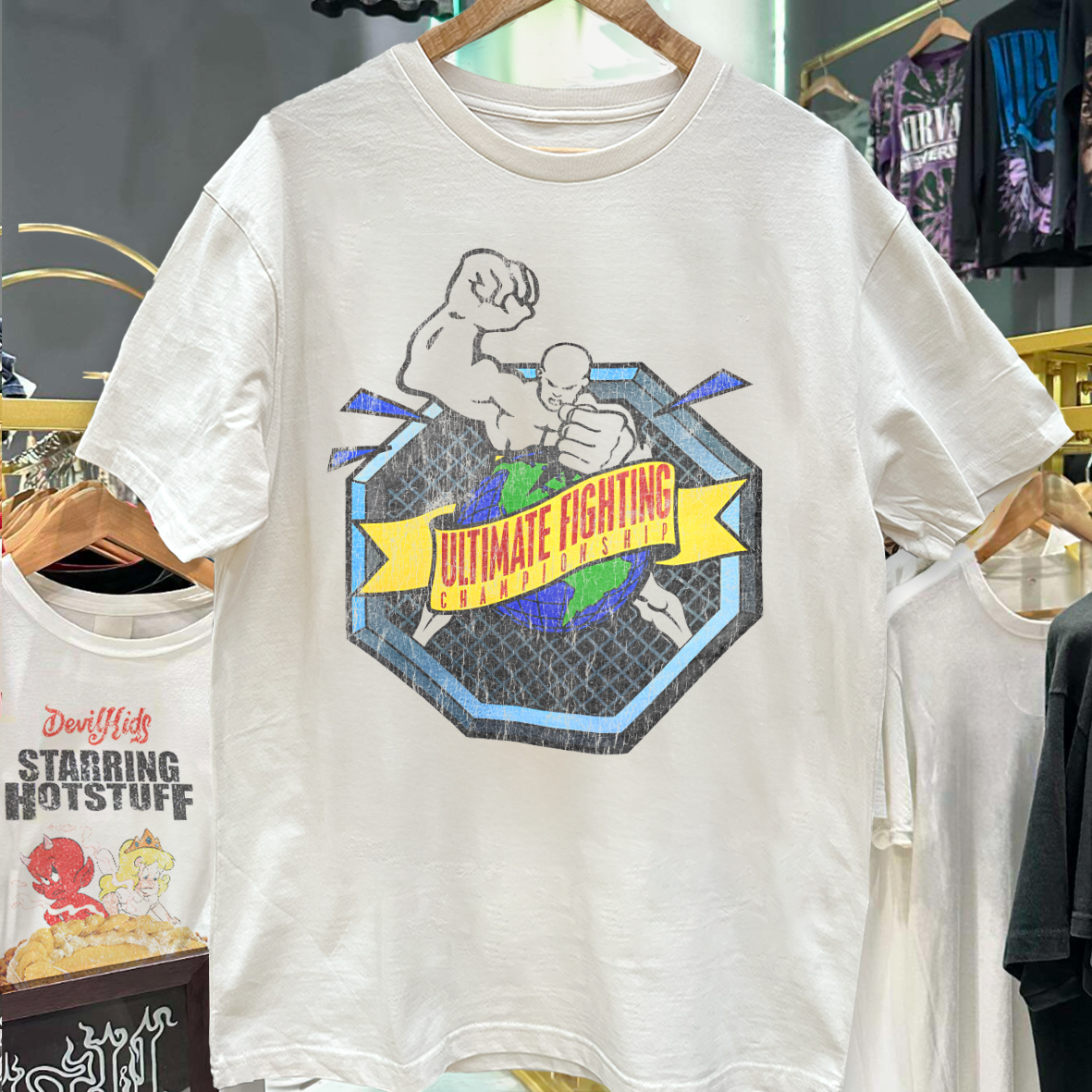 OG UFC PROMO VINTAGE WHITE T-SHIRT