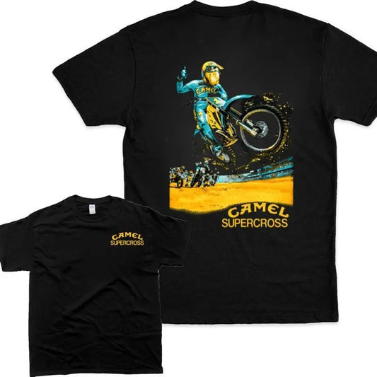 [Sale Up To 60%] Camel Supercross T-shirt Vintage Motocross Racing Tee Retro Dirt Bike Shirt