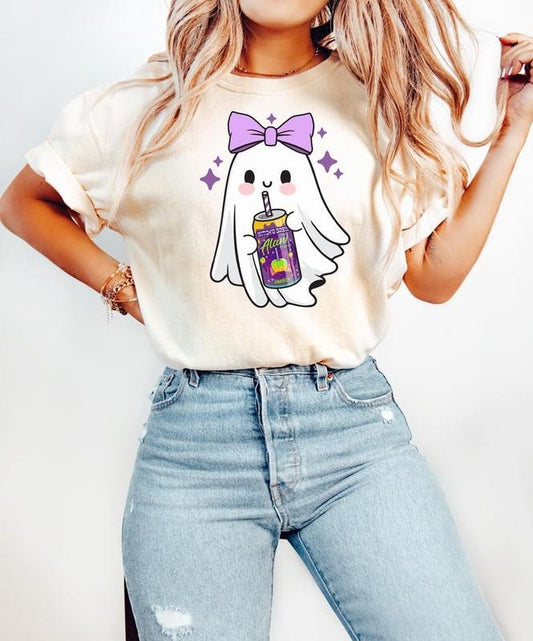 [Sale up to 30%] Spooky Alani Ghost Halloween Sweatshirt, Cute Ghost With Energy Drink Fall Tee, Spooky Season Ghost Alani Shirt, Halloween Gift