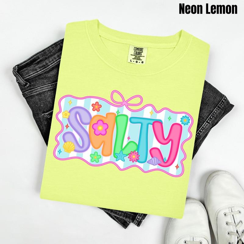 Salty Neon Striped Comfort Colors T-Shirt 'NLB'