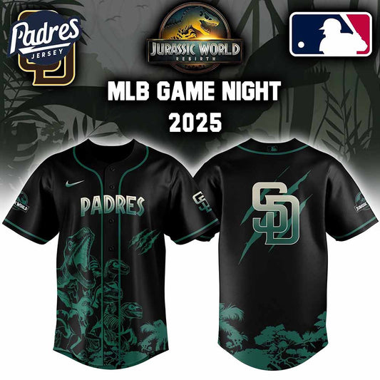 San Diego Padres X Jurassic World Baseball Jersey Colab 2025 - Padres Jersey Oasis: Elevate Your Baseball Style Game