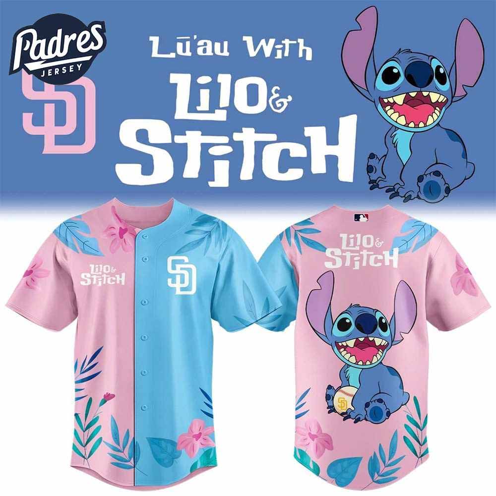 San Diego Padres X Lilo And Stitch 2025 Pink Blue Baseball Jersey - Padres Jersey Oasis: Elevate Your Baseball Style Game