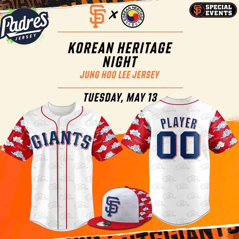San Francisco Giants x Jung Hoo Lee Korean Heritage Night Baseball Jersey 2025 - Padres Jersey Oasis: Elevate Your Baseball Style Game
