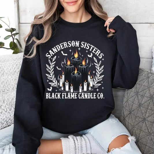 Sanderson Black Flame Sweatshirt, Candle Company Shirt, Salem Witches T-Shirt, Salem 1692 Sweatshirt