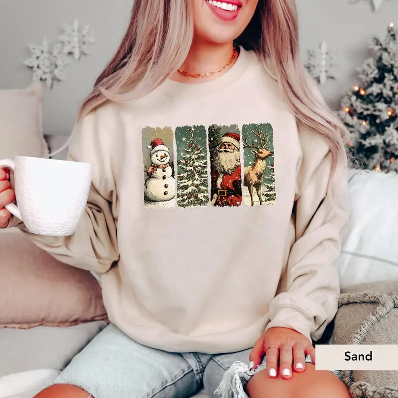 Santa Christmas Sweatshirt, Santa Claus Sweatshirt, Vintage Santa Sweater, Christmas Santa Sweatshirt, Holiday Sweater, Ugly Christmas Sweater, Womens Christmas