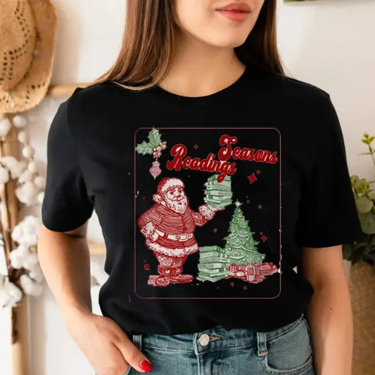 Seasons readings, Bookish Christmas shirt, Santa Sweater for Book Lover, Christmas bookish, Bookish Winter Shirt, Christmas Book Club, Festive Season, Chritsmas Clothing