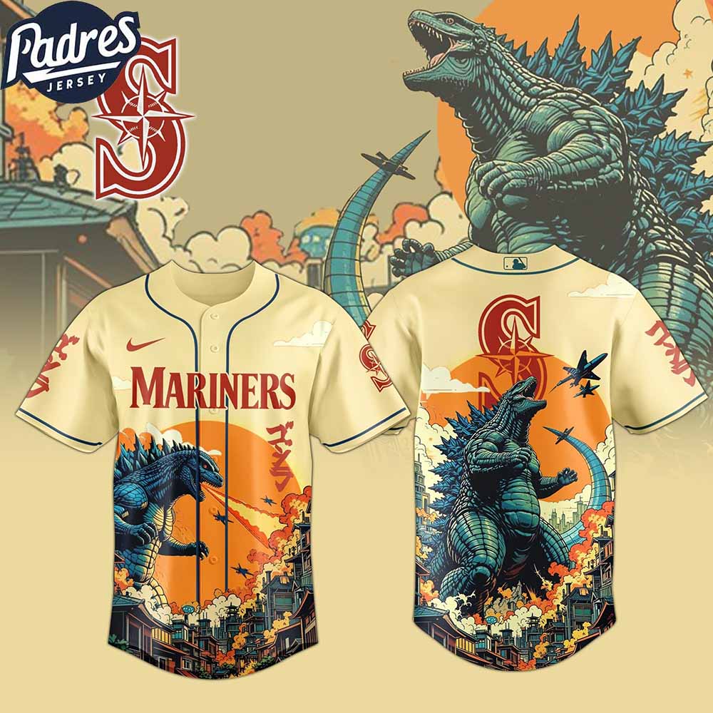 Seattle Mariners MLB Godzilla 2025 Baseball Jersey - Padres Jersey Oasis: Elevate Your Baseball Style Game
