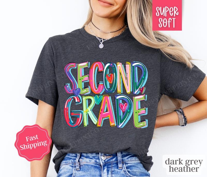 Second Grade Teacher Shirt, Elementary Teacher Gift, Teacher Crewneck, Teacher Appreciation Gift, Oversized Shirt, Gift for Teacher