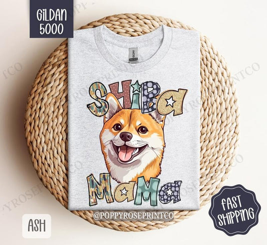 Shiba Mama Shirt Gildan, Dog Mom Women's Tee, Cute Dog Mama Women's Tshirt Plus Sizes