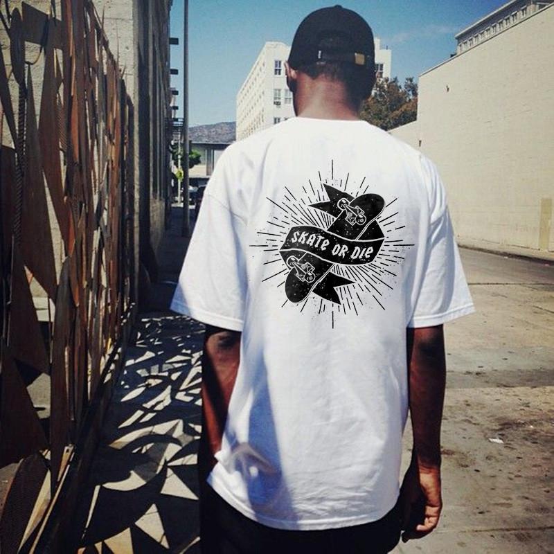 Skate Or D Printed Casual Men's T-shirt - Naughty Clothes Men