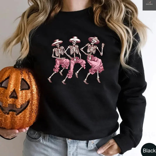 Skeleton Dancing Christmas Shirt Skeleton Dance Sweatshirt Christmas Lights Sweatshirt Skull Christmas Sweatshirtchristmas Giftskeleton