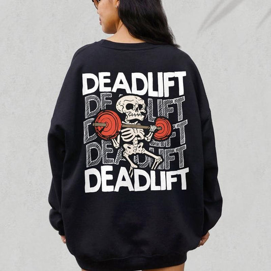 Skeleton Deadlift Skeleton Gym Workout Funny Deadlifter Instant Funny Skull Workout Workout Design For Shirts Cotton Menswear Sweater