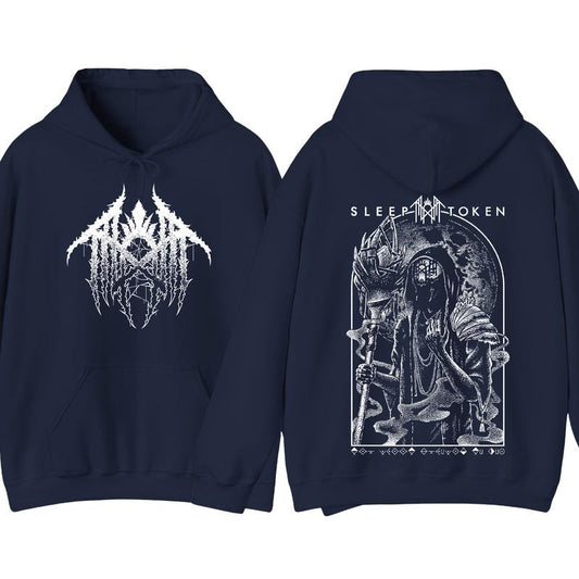 Sleep Token Graphic Hoodie, Dark and Mystical Design, Bold Band Artwork, Perfect for Metal Fans and Casual Streetwear